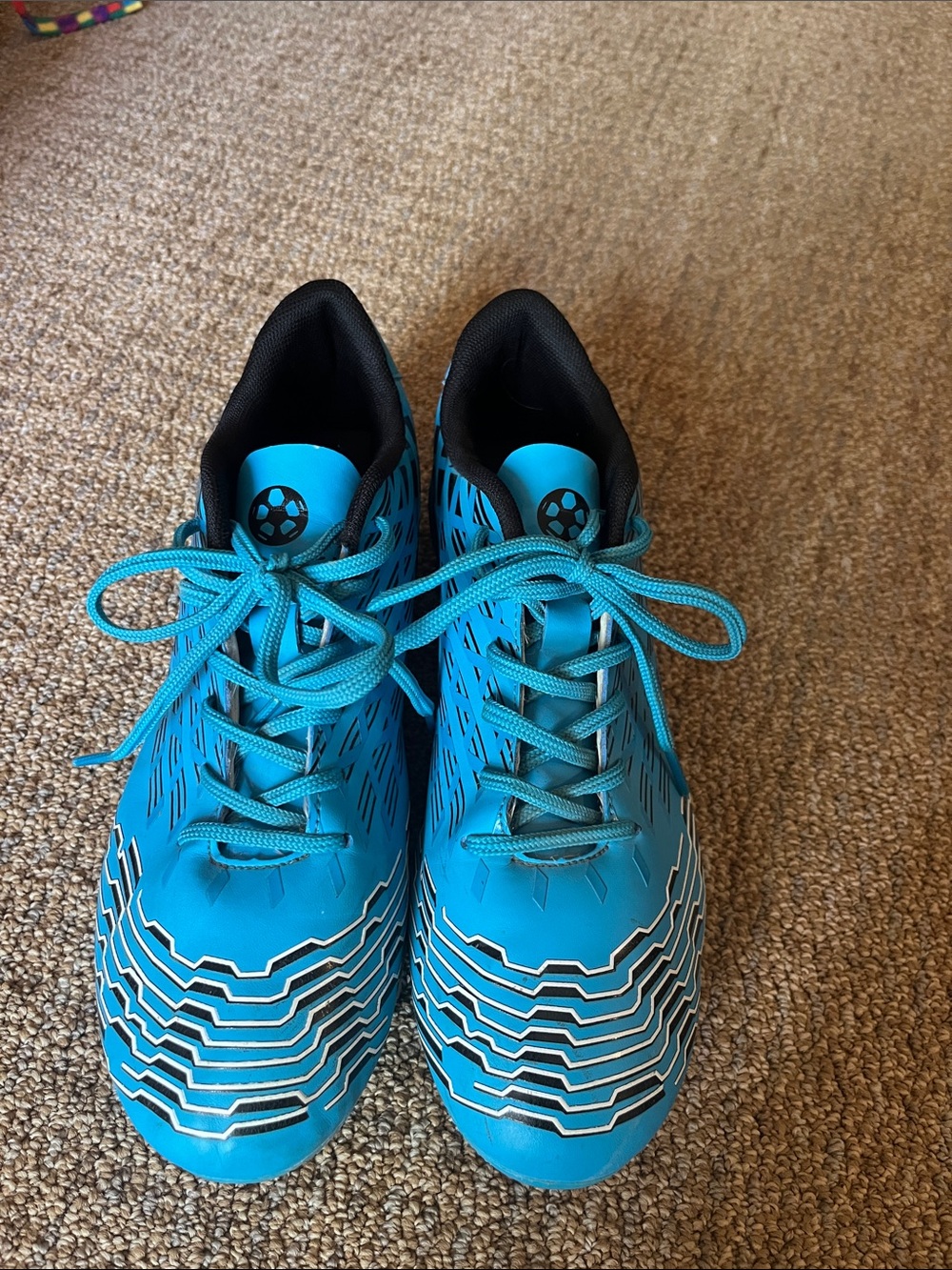 Kids Blue Athletic Lace-Up Cleats